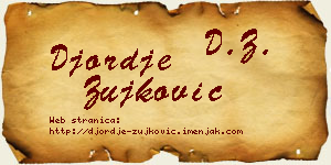 Đorđe Žujković vizit kartica